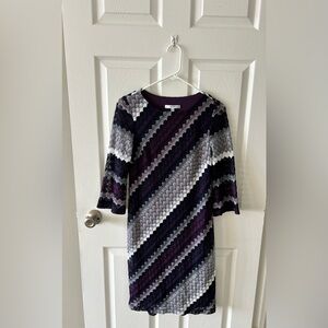 Studio One New York- Purple, White, and Black Dress- Size 4